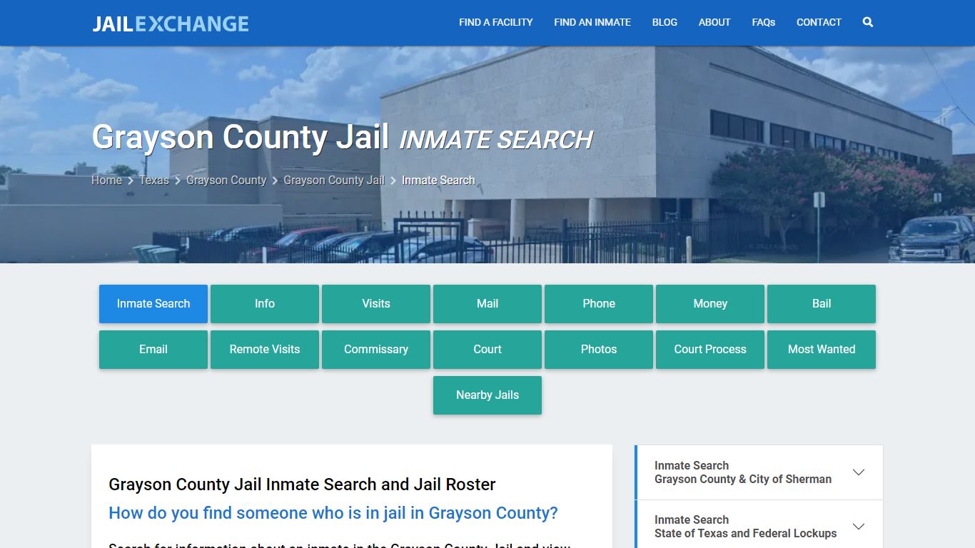 Inmate Search: Roster & Mugshots - Grayson County Jail, TX